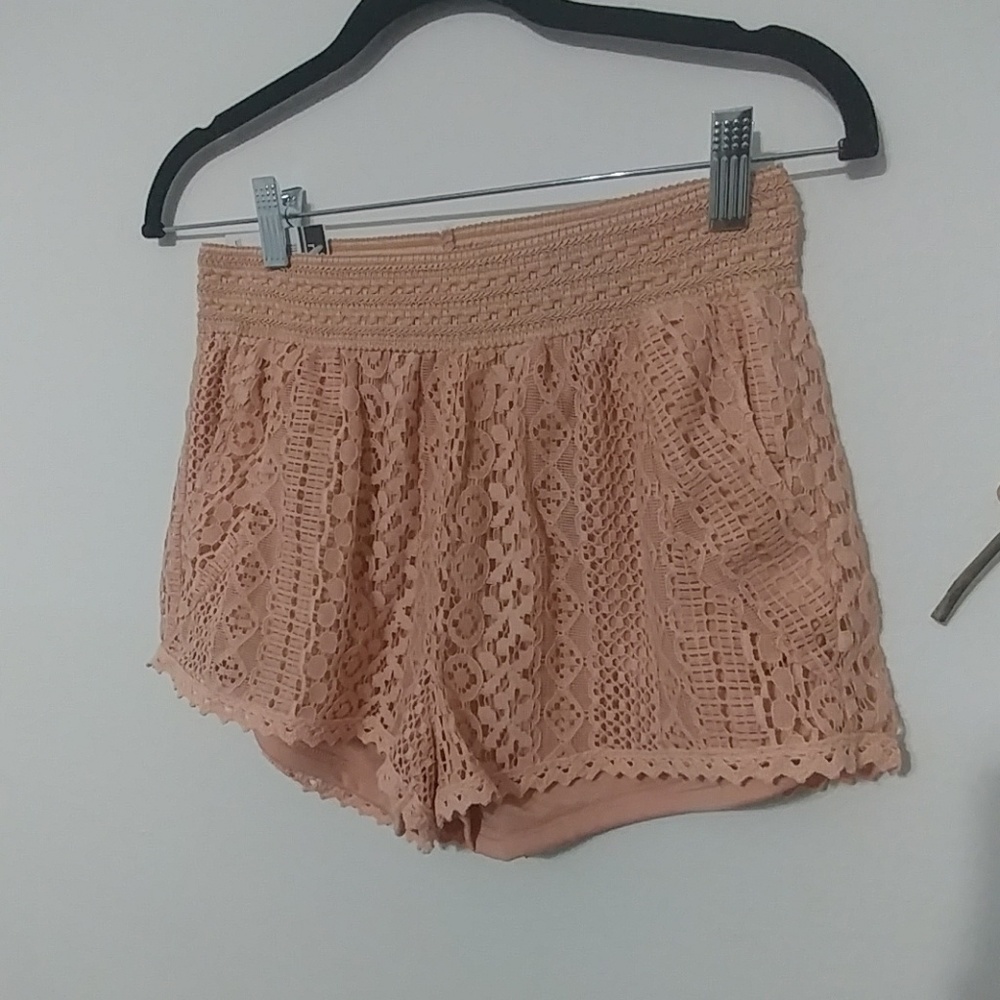 Lace Crochet Trimmed Shorts